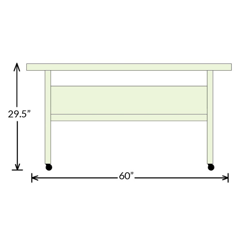 National Public Seating Flipper Training Table with Caster Wheels